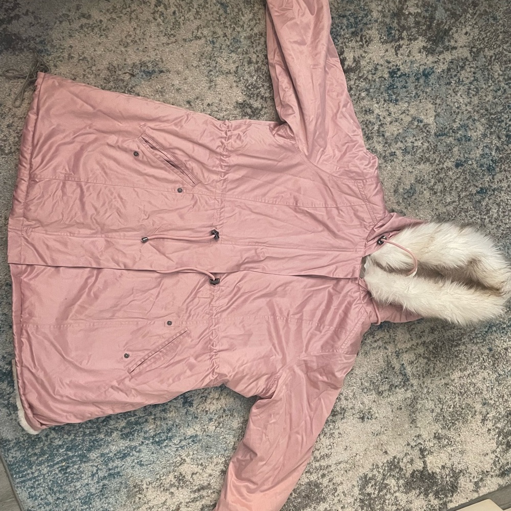 Torrid Pink Ski Jacket with Fur Trim